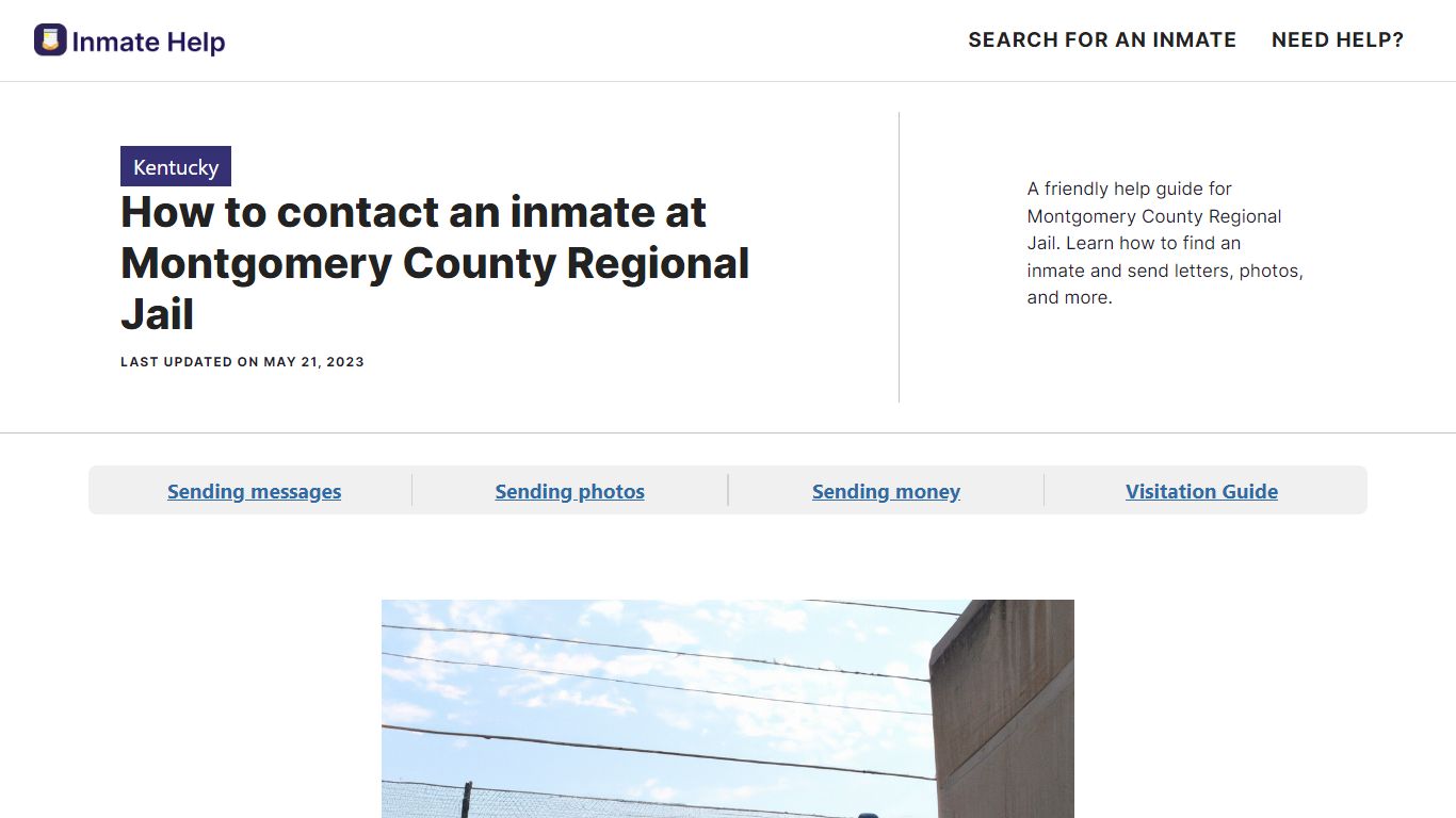 How to contact an inmate at Montgomery County Regional Jail